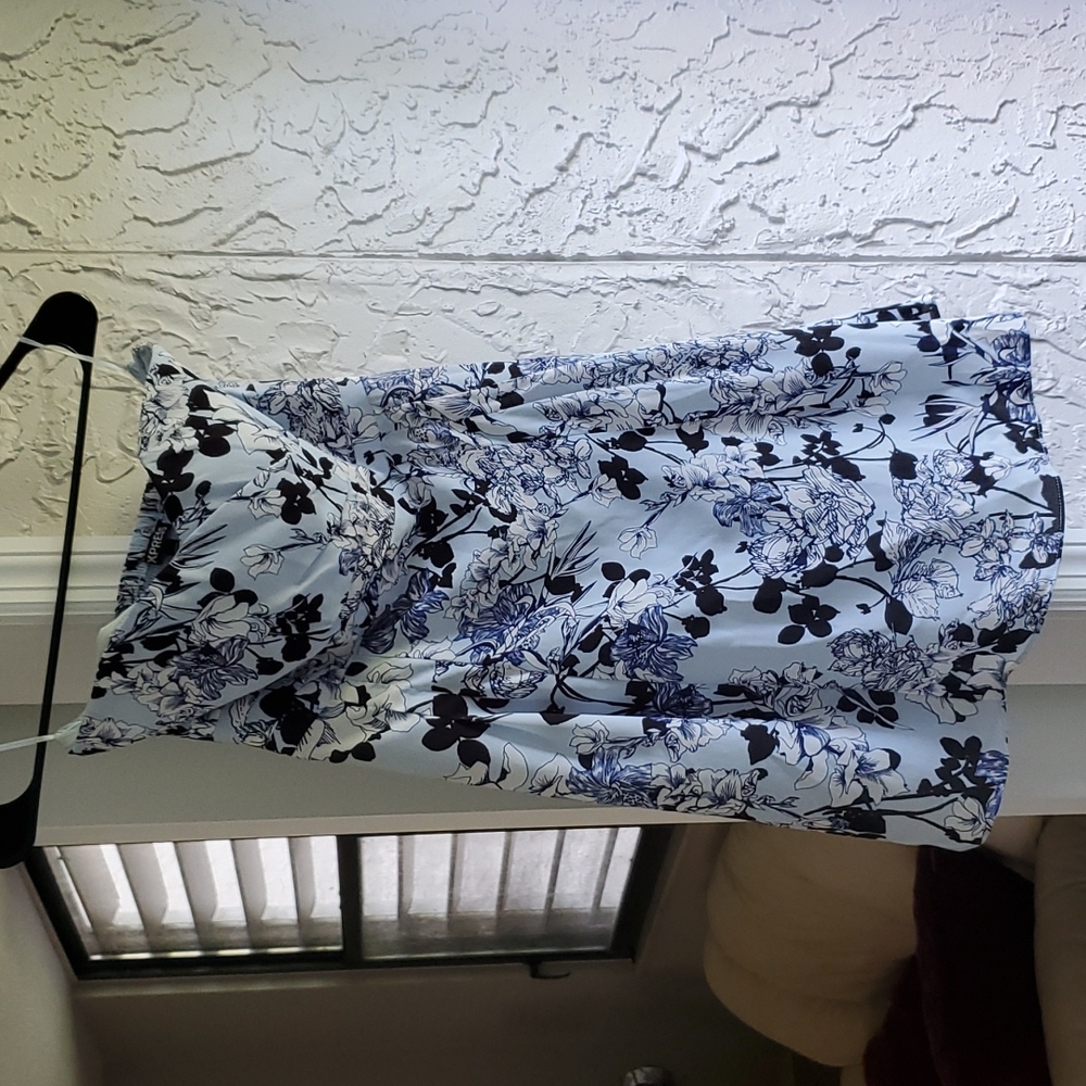 Express floral strapless dress